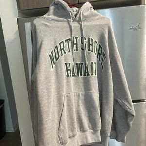 Brandy Melville Gray Hoodie with Green Print